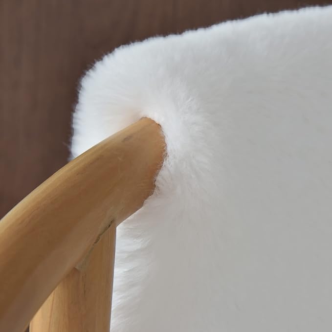 ORINOVA White Fluffy Faux Rabbit Fuzzy Fur Rug - Image 4