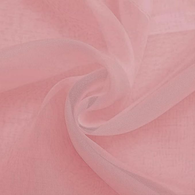SpaceDresser Sheer Voile Window Treatment Rod Pocket Curtain Panels - Image 8