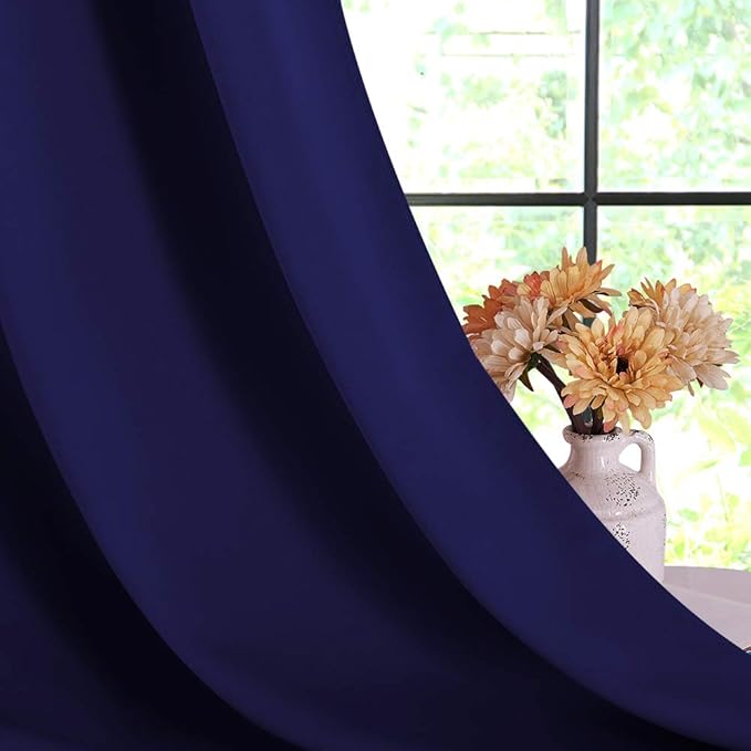 NICETOWN Royal Blue Blackout Draperies Curtains, All Season Thermal Insulated - Image 5