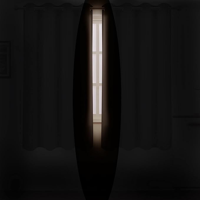 LEMOMO Chocolate Brown Blackout Curtains 40 x 63 Inch Length/Set of 2 Curtain - Image 3