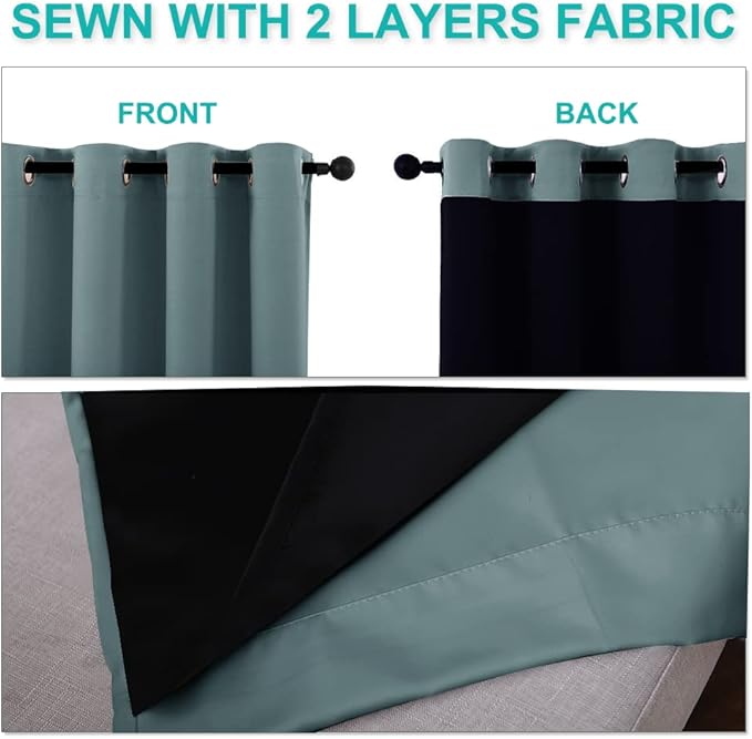 NICETOWN 100% Blackout Window Curtain Panels, Cold and Full Light Blocking - Image 4