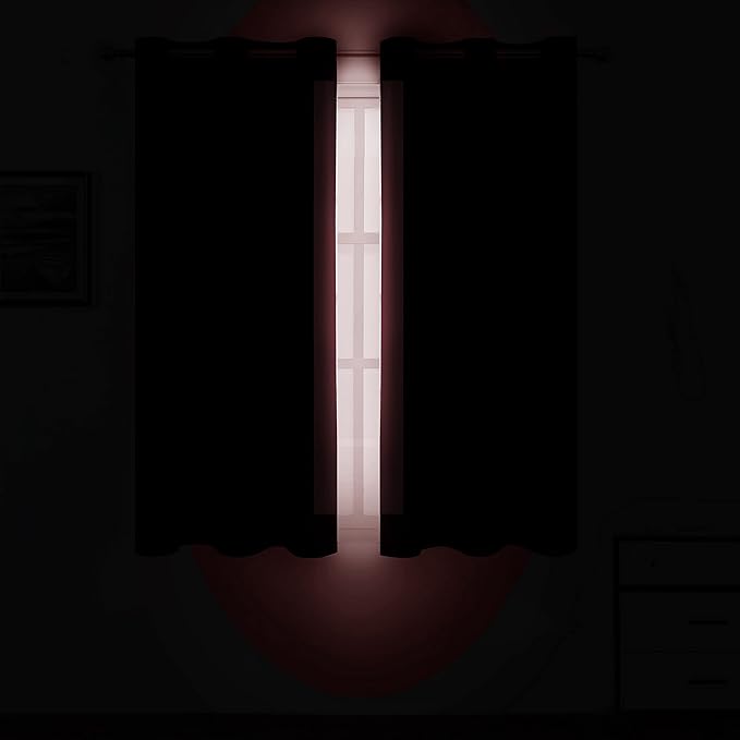 LEMOMO Burgundy Red Thermal Blackout Curtains/52 x 54 Inch/Set of 2 Panels Room - Image 3