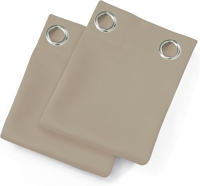 LEMOMO Khaki Blackout Curtains 66 x 63 Inch Length/Set of 2 Curtain - Image 9