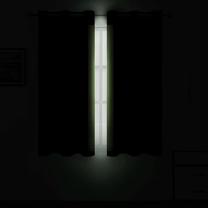 LEMOMO Light Green Thermal Blackout Curtains/52 x 54 Inch/Set of 2 Panels Room - Image 3