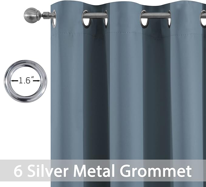 Yakamok Soild Small Window Curtains, Grommet Thermal Insulated Privacy Curtains - Image 2