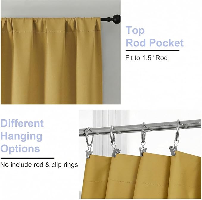 Simplebrand Ava Bright Gold Blackout Curtains - Image 4