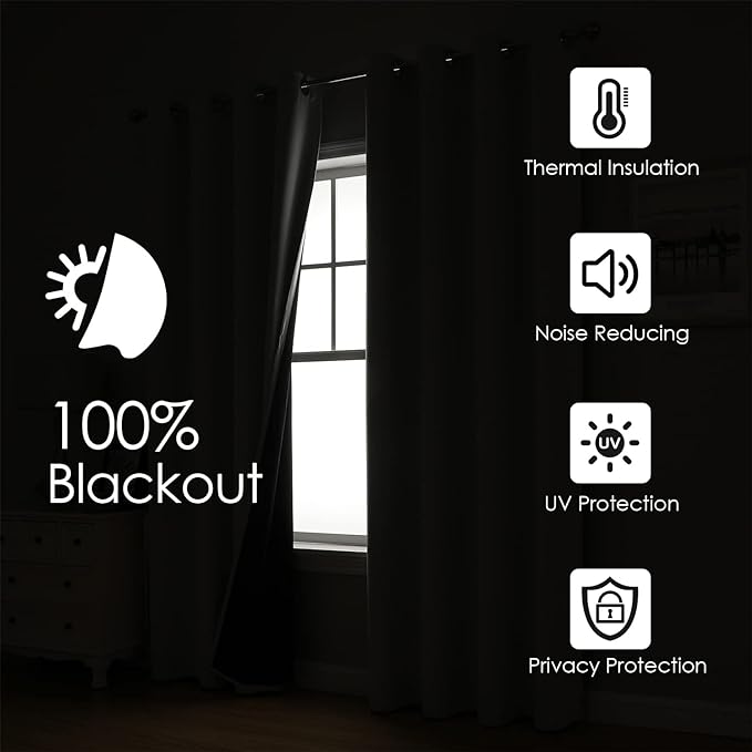 ChrisDowa 100% Blackout Curtains 78 inch Long - Image 2