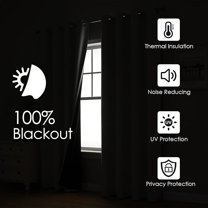 ChrisDowa 100% Blackout Curtains 45 inch Long - Image 2