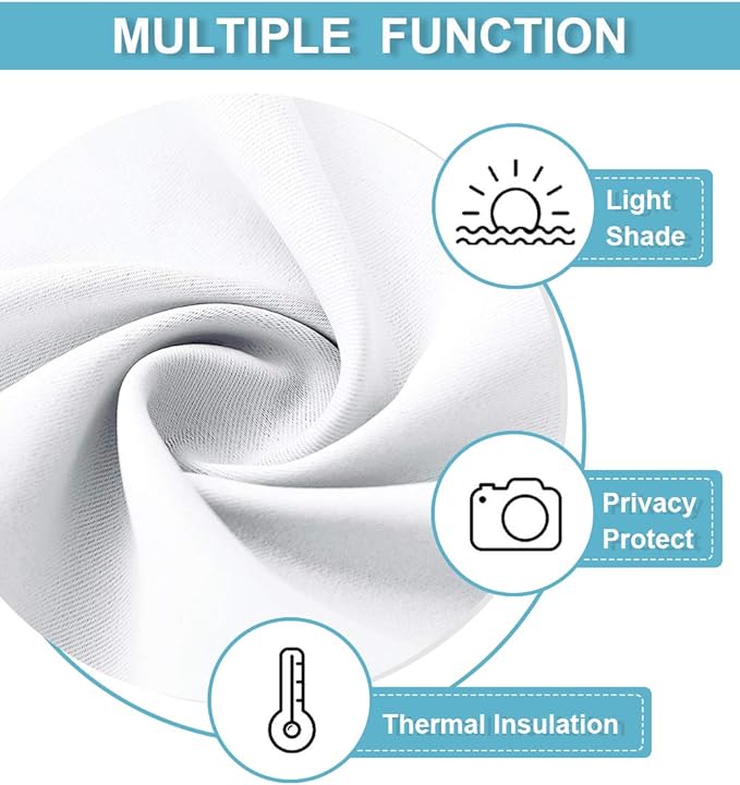 RYB HOME Curtains for Bedroom Living Room 63 inches Long, Thermal Insulated - Image 2