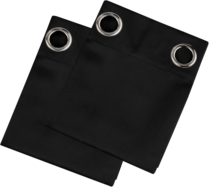 LEMOMO Blackout Curtains 66 x 54 Inch Long Black Curtains Set of 2 Panels Room - Image 9