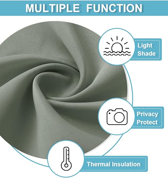 RYB HOME Blackout Curtains for Bedroom Living Room 63 inches Long, Thermal - Image 5