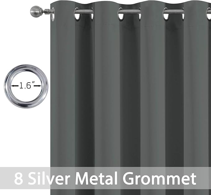 Yakamok Room Darkening Dark Grey Blackout Curtains 84 Inches Long Light - Image 4
