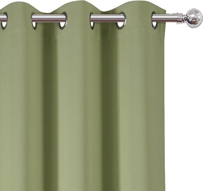 LEMOMO Sage Green Thermal Blackout Curtains/38 x 63 Inch/Set of 2 Panels Room - Image 6