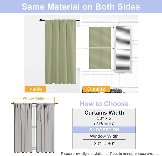 Simplebrand Ava Sage Green Blackout Curtains - Image 9
