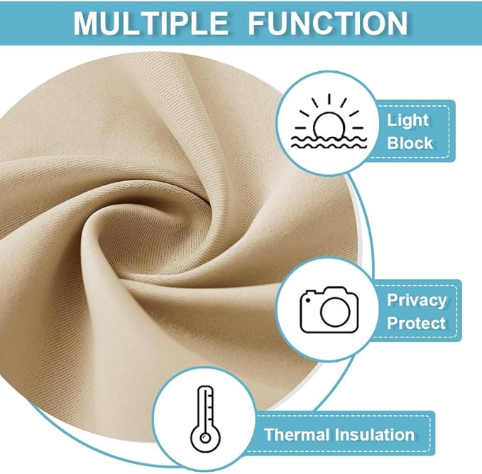 RYB HOME Short Curtains for Bedroom, Room Darkening Insulated Summer Heat Light - Image 5