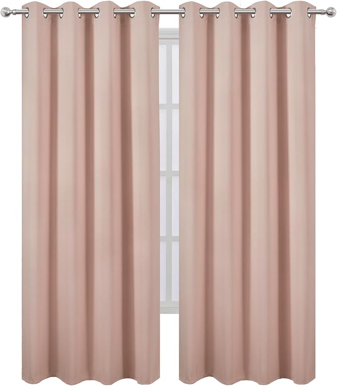 LEMOMO Blush Thermal Blackout Curtains/52 x 95 Inch/Set of 2 Panels Room - Image 2