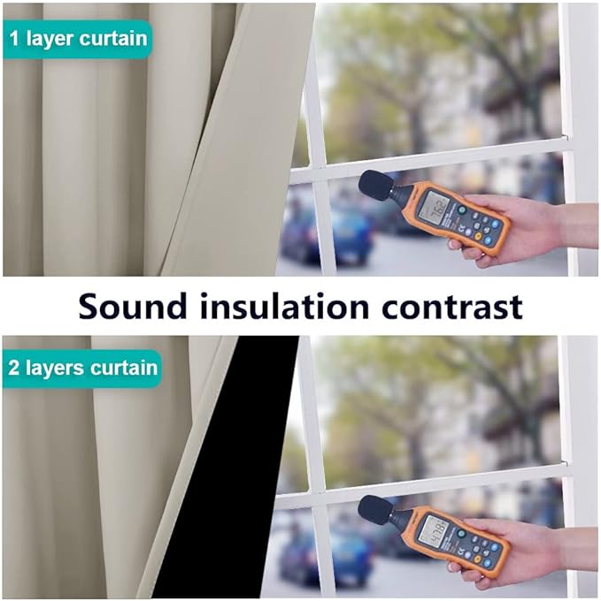 NICETOWN Natural Blackout Curtains 90 inches Long, Full Light Blocking Drapes - Image 4
