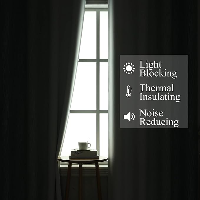 Estelar Textiler Stone Blue and Greyish White Ombre Blackout Curtains 54 Inch - Image 3