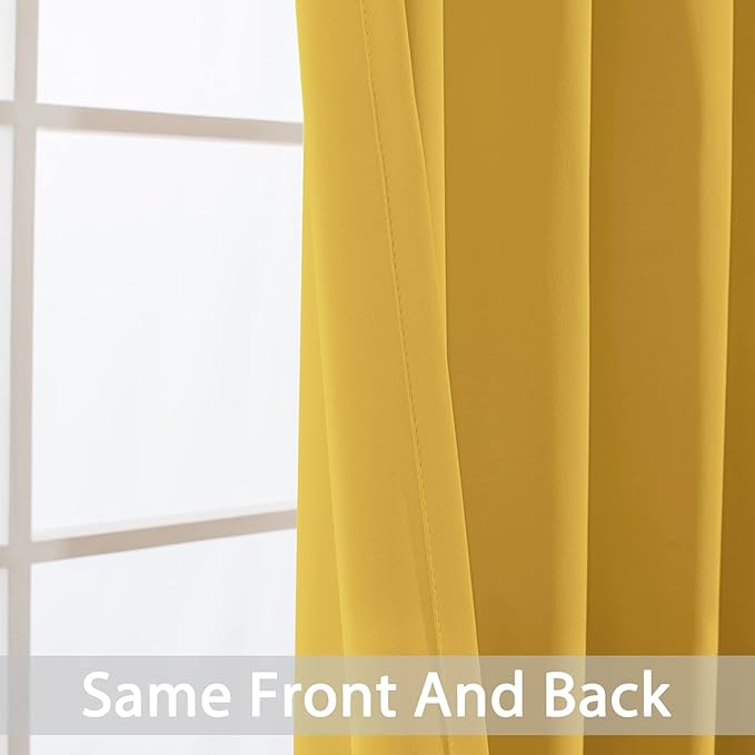 Yakamok Blackout Curtains Room Darkening Thermal Insulated Grommet top Window - Image 6