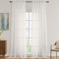 OVZME Ivory Sheer Curtains 108 Inches Long 2 Panels Set, Extra Wide Solid by OVZME