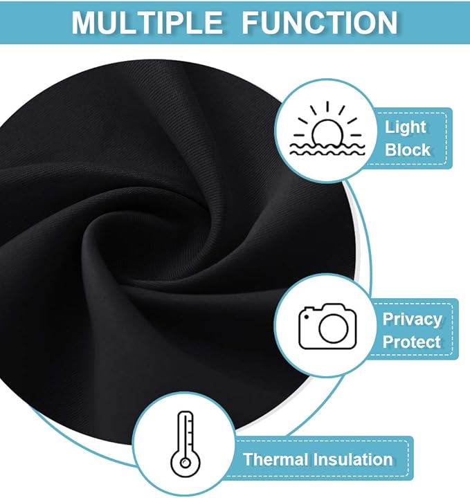 RYB HOME Blackout Curtains for Bedroom 102 inches Long, Privacy Thermal - Image 2