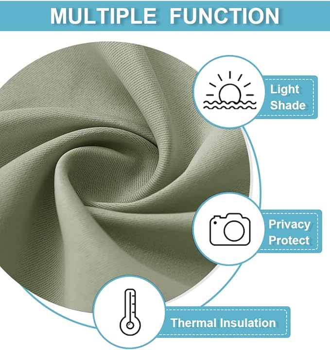 RYB HOME Half Curtain Tiers 36 inch Length, Rod Pocket Summer Heat Blocking - Image 5