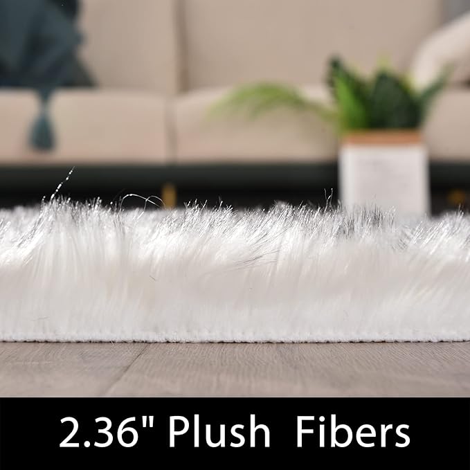 Latepis 6x9 Faux Sheepskin Rug for Living Room Fluffy Washable Rugs for Bedroom - Image 3