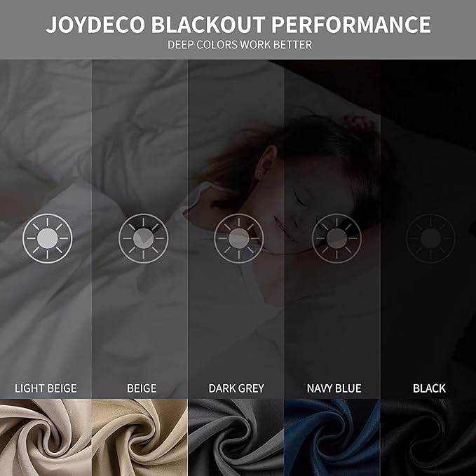 Joydeco Royal Blue Custom Solid Single Blackout Curtain - Image 2