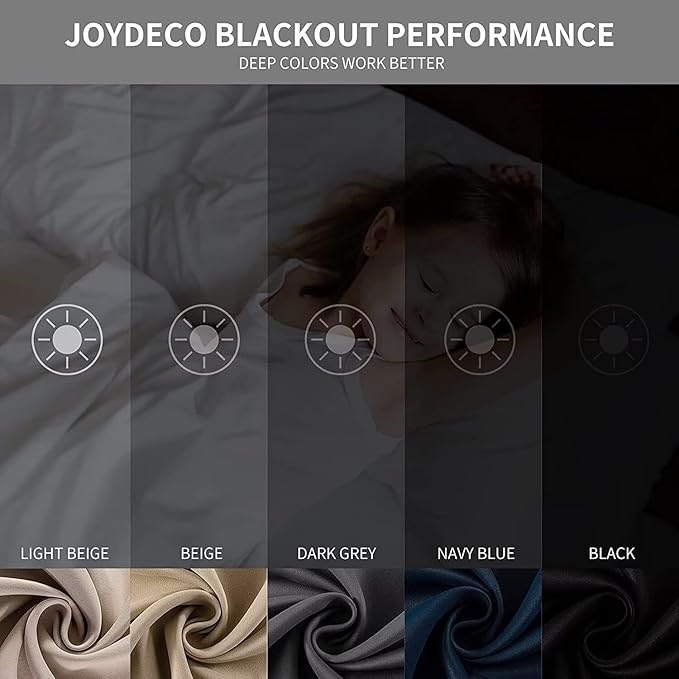 Joydeco Chocolate Custom Solid Single Blackout Curtain - Image 2