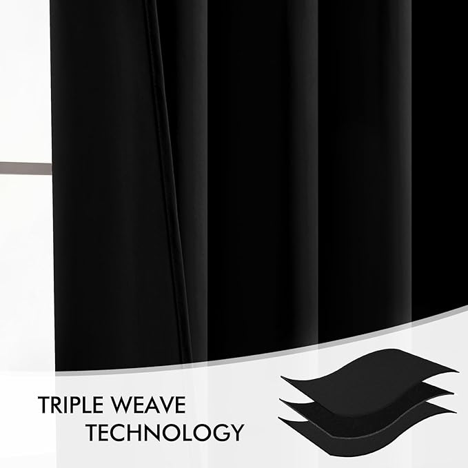 MIULEE Back Tab Blackout Curtains 90 Inch Long 2 Panels Set - Image 7
