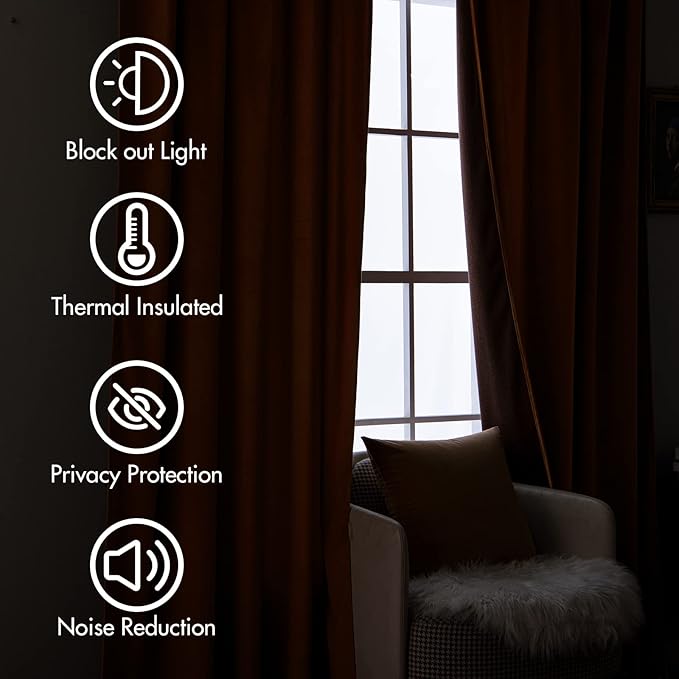 MIULEE Velvet Curtains 96 inches 2 Panels - Image 5