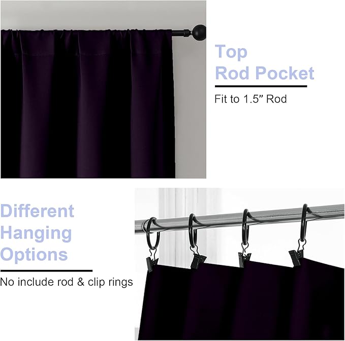 Simplebrand Ava BlackBerry Blackout Curtains - Image 4