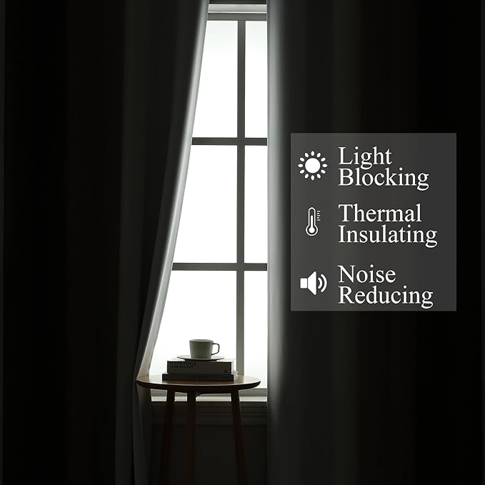 Estelar Textiler Brown and Greyish White Blackout Curtains 63 Inch Length 2 - Image 3