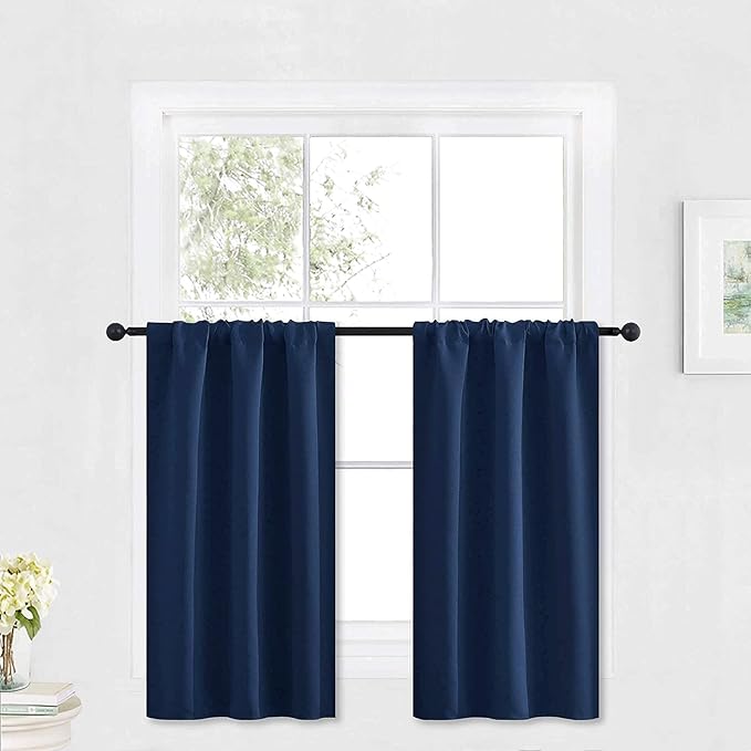 RYB HOME Kitchen Blackout Curtains Over Sink 36 inch Length, Rod Pocket Summer by RYBHOME