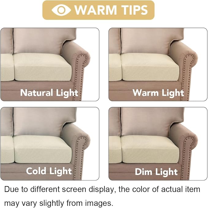 H.VERSAILTEX High Stretch Individual Seat Cushion Covers Sofa Slipcovers Couch - Image 7