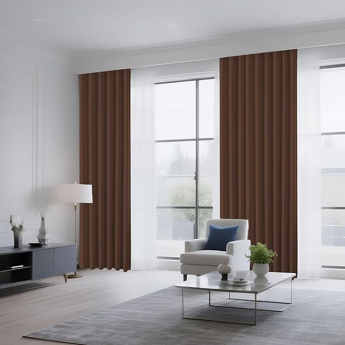 CUCRAF Brown Blackout Curtains 54 inch Length 2 Panels Set, Rod Pocket Room - Image 8
