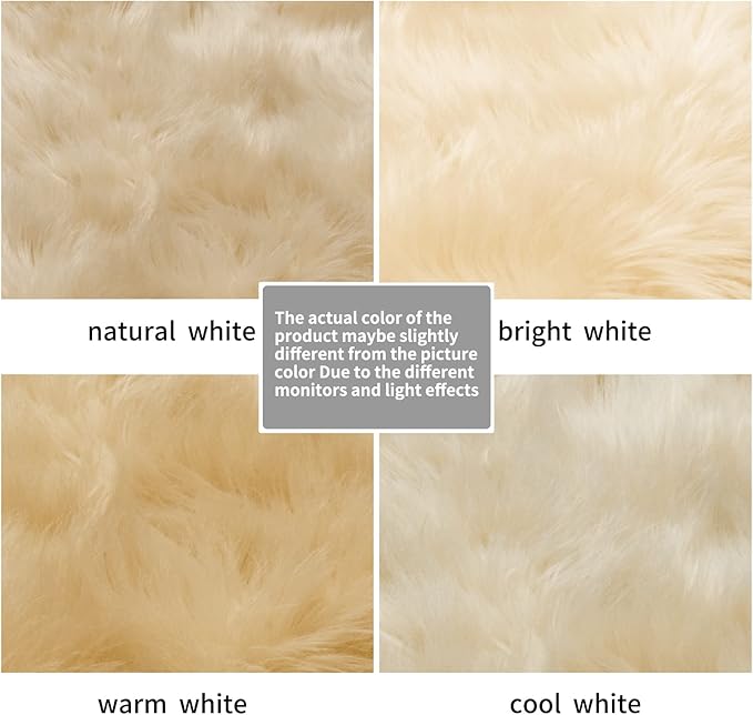 Fluffy Round Rug for Kids Room Beige Circle Faux Fur Area Rug for Bedroom - Image 6
