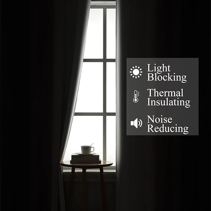 Estelar Textiler Purple and Greyish White Blackout Curtains 54 Inch Length - Image 3
