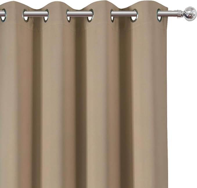 LEMOMO Blackout Curtains 52 x 84 inches Long Natural Curtains Set of 2 Panels - Image 5
