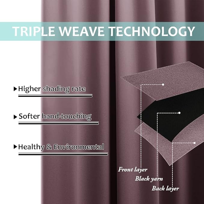 NICETOWN Warm Curtains for Winter, Bedroom Full Blackout Curtain Panels - Image 6