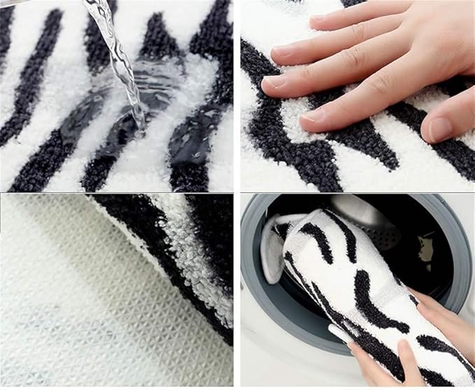 Tiger Print Rug Cartoon Cute Faux Area Rugs Fluffy Animal Print Mat Carpet Kids - Image 5