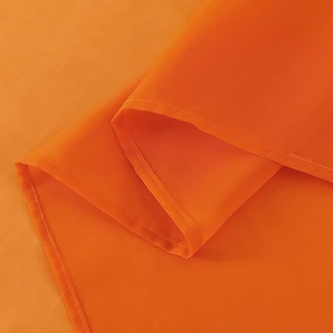 SpaceDresser Orange Sheer Curtains 4 Panels Rod Pocket Semi-Sheer Curtain 72 - Image 7