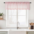Blush Pink Valances for Windows 14 inch Length 2 Panels, Small Voile Sheer by Home