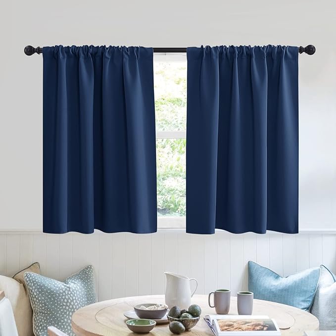 RYB HOME Blackout Privacy Bathroom Window Curtains, Short Thermal Insulated by RYBHOME