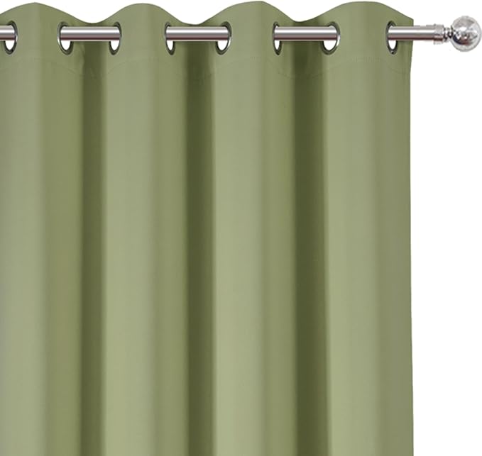 LEMOMO Sage Green Thermal Blackout Curtains/52 x 45 Inch/Set of 2 Panels Room - Image 6