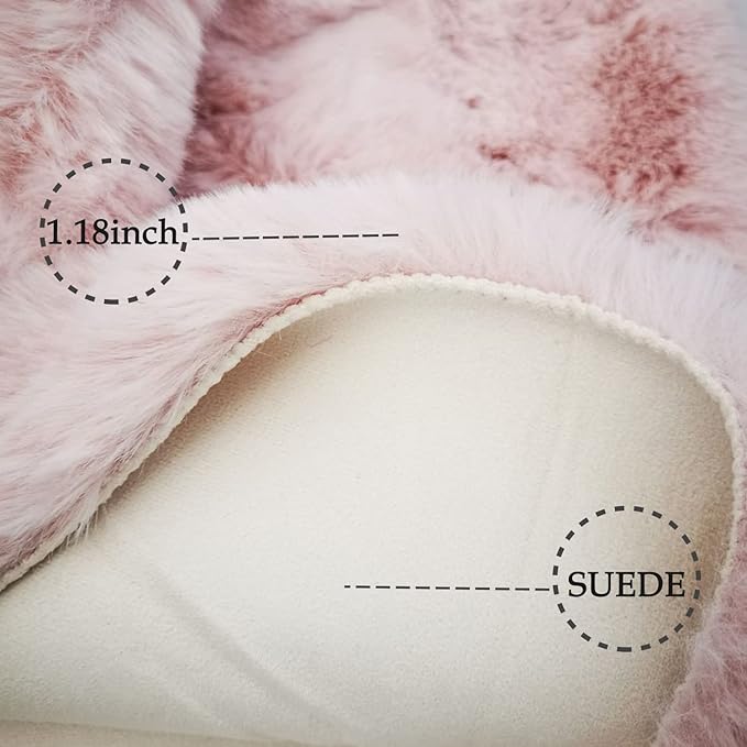 Ghouse Soft Faux Sheepskin Fur Rug 2x6 Pink Fluffy Bedside Rugs Plush Rug Shag - Image 2