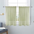 SpaceDresser Basic Rod Pocket Sheer Voile Window Curtain Panels Sage Green 1 by SpaceDresser