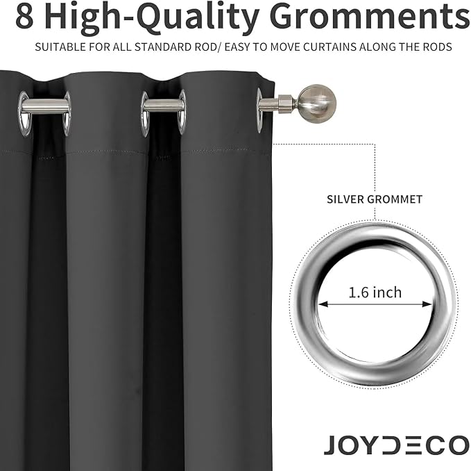 Joydeco Blackout Curtains 72 Inch Length 2 Panels Set, Thermal Insulated Long - Image 3