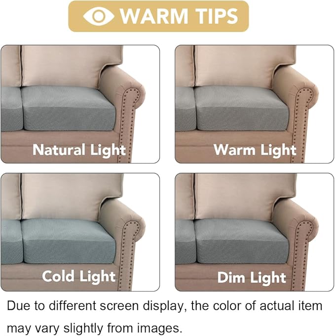 H.VERSAILTEX Super Stretch Couch Cushion Covers Sofa Cushion Slipcovers - Image 3