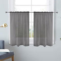 SpaceDresser Basic Rod Pocket Sheer Voile Window Curtain Panels Grey 1 Pair 2 by SpaceDresser